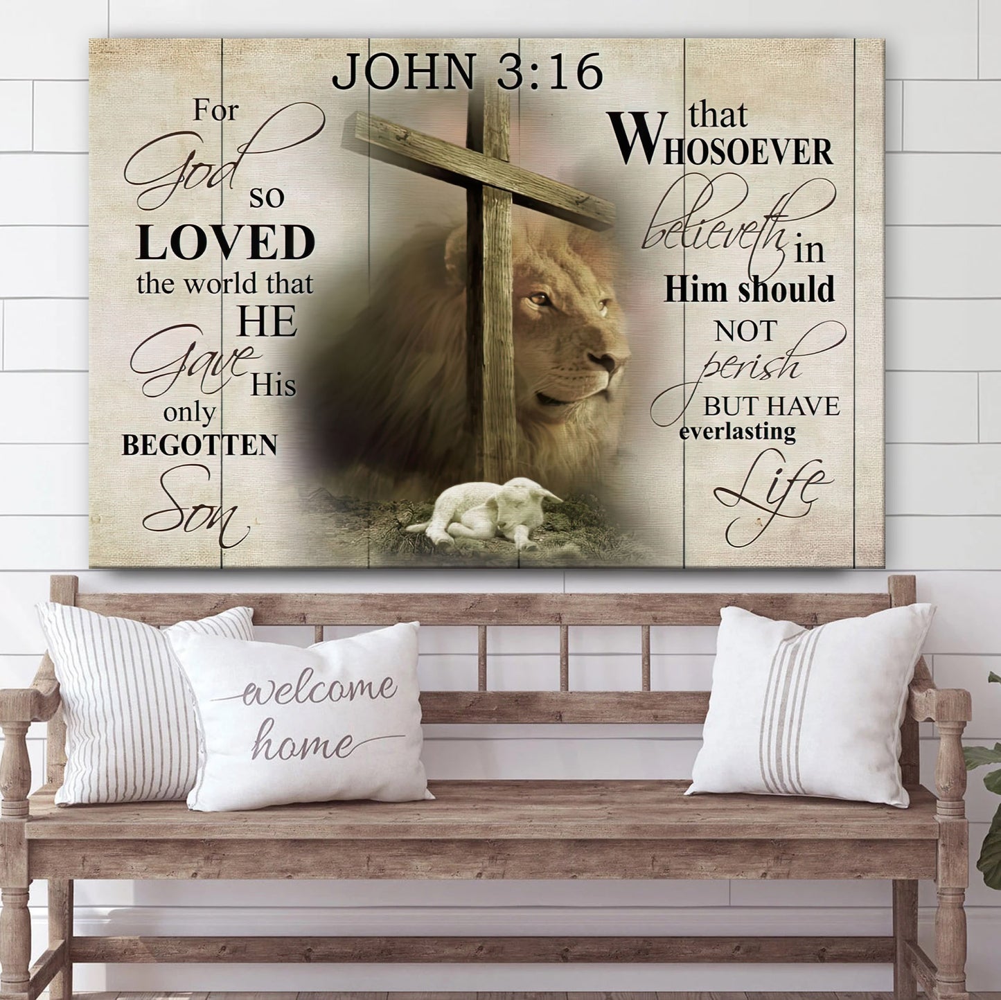 John 3 16 Christian Wall Art For God so Loved the World Religious Poster