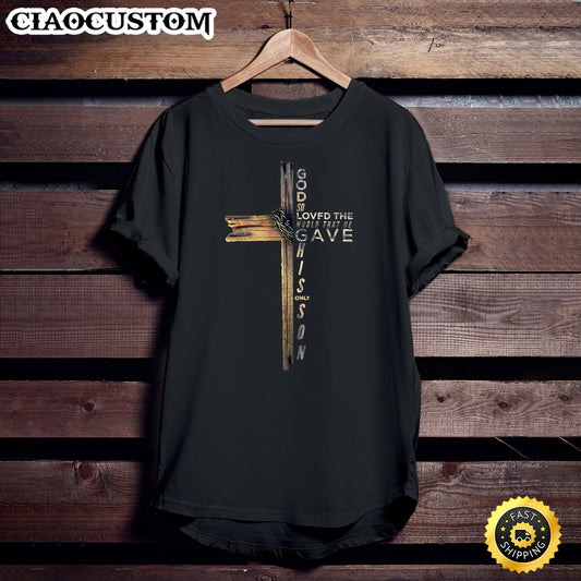 John 3_16 Cross Shirt Bible T-Shirt T-Shirt - Christian Shirt