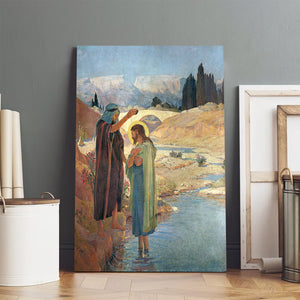 John The Baptist Baptized Jesus Christ Canvas Pictures - Jesus Baptism Canvas - Christian Wall Art