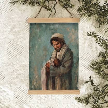 Joseph Portrait Hanging Canvas Wall Art - Christmas Gift - Religious Canvas