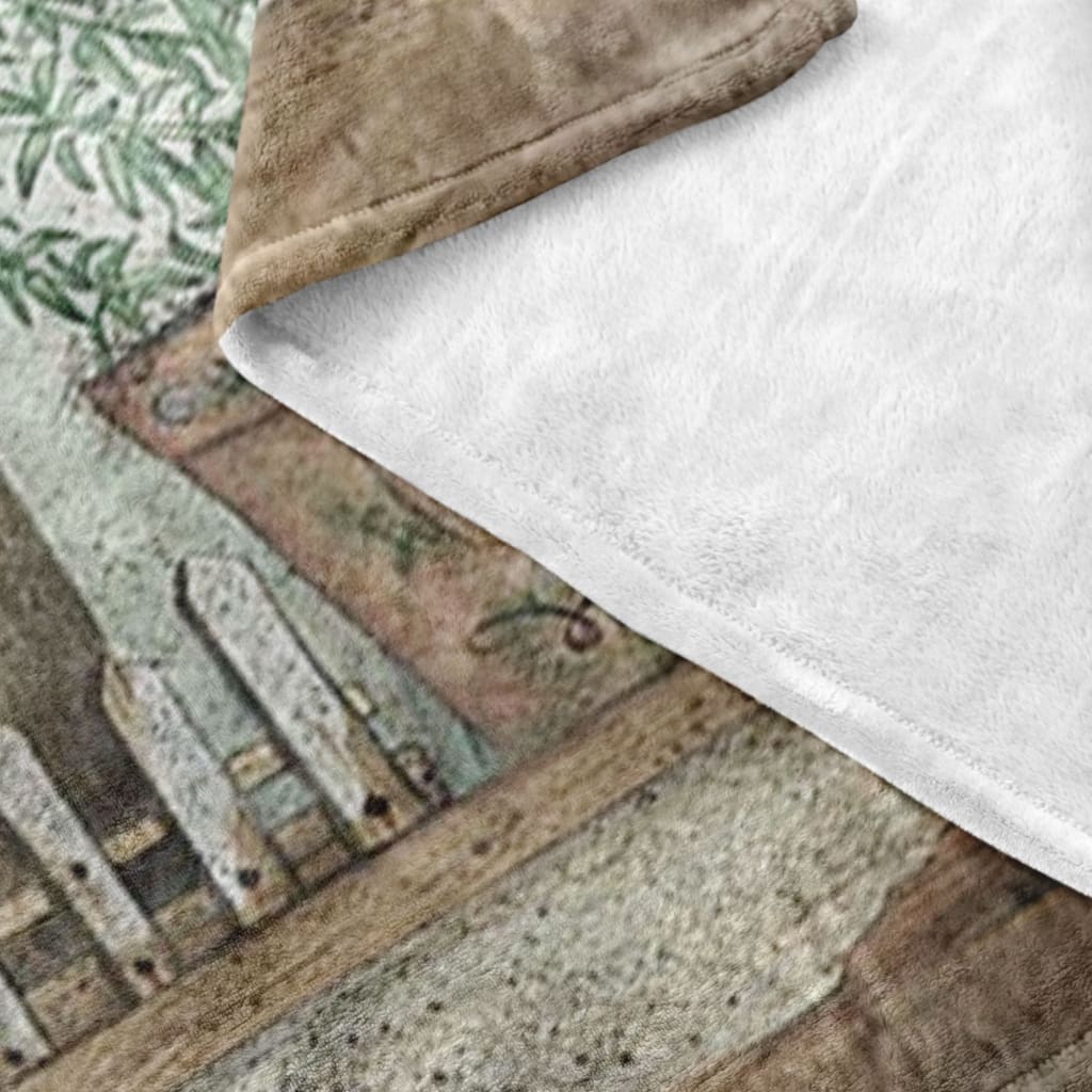 Joshua 2415 As For Me And My House Floral Hummingbird Fleece Blanket - Christian Blanket - Bible Verse Blanket