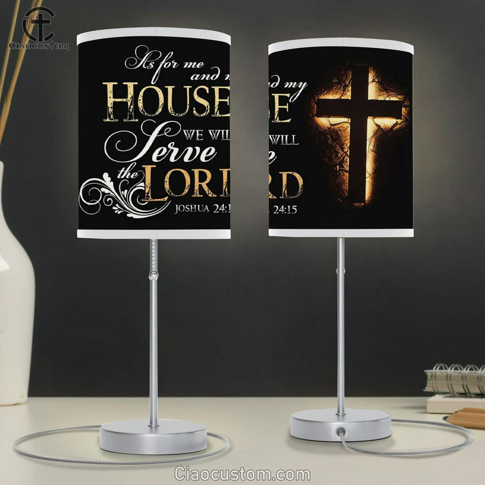 Joshua 2415 Table Lamp For Bedroom - Bible Verse Table Lamp For Bedroom Print - Christian Room Decor