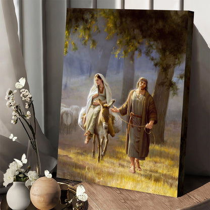 Journey To Bethlehem (Detail) Canvas Wall Art - Jesus Canvas Pictures - Christian Canvas Wall Art