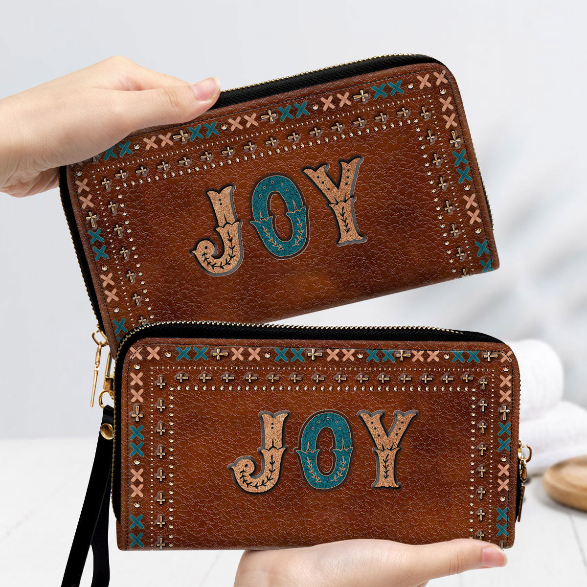 Joy Beautiful Clutch Purse For Women - Personalized Name - Christian Gifts For Women