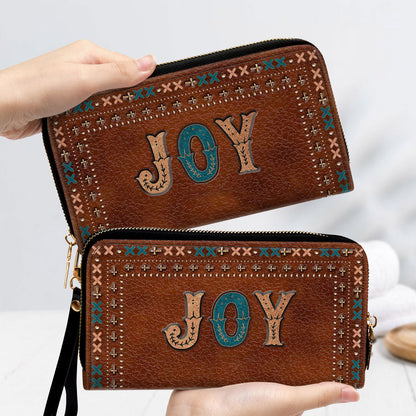 Joy Beautiful Clutch Purse For Women - Personalized Name - Christian Gifts For Women