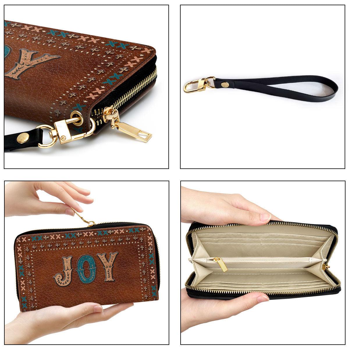 Joy Beautiful Clutch Purse For Women - Personalized Name - Christian Gifts For Women