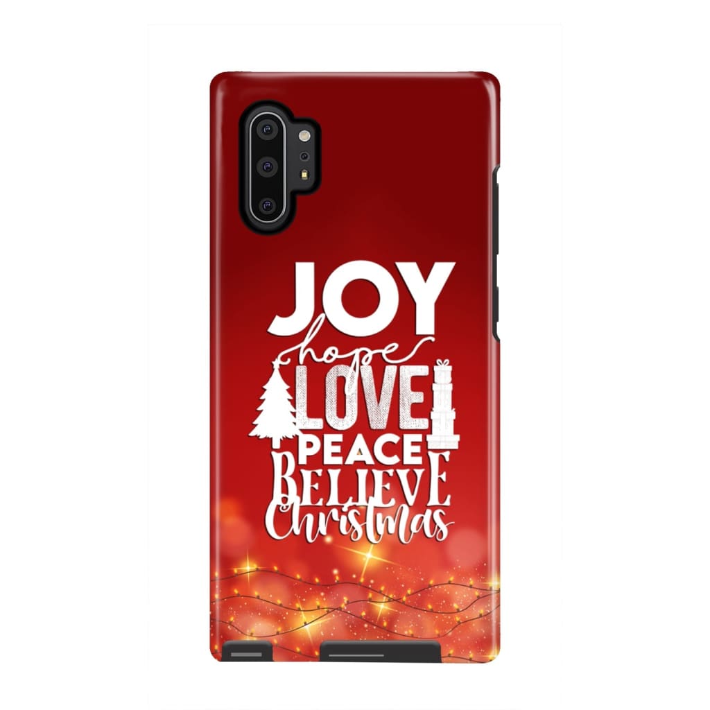Joy Hope Love Peace Believe Christmas Phone Case - Inspirational Bible Scripture iPhone Cases