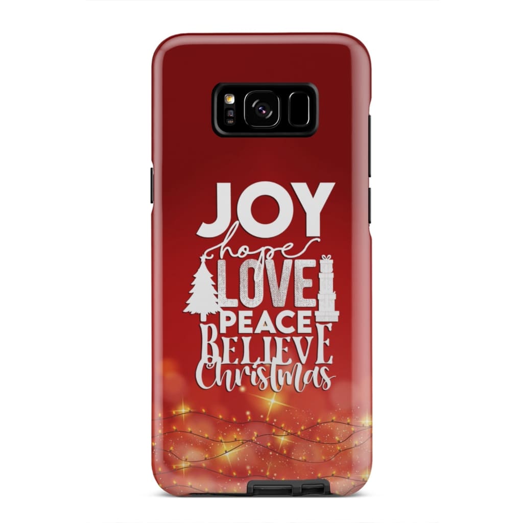 Joy Hope Love Peace Believe Christmas Phone Case - Inspirational Bible Scripture iPhone Cases