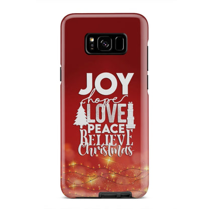 Joy Hope Love Peace Believe Christmas Phone Case - Inspirational Bible Scripture iPhone Cases