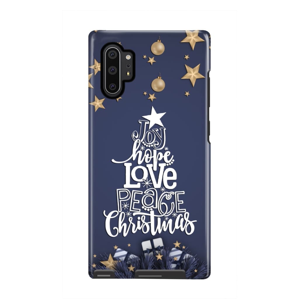 Joy Hope Love Peace Christmas Buffalo Plaid Christian Phone Case - Inspirational Bible Scripture iPhone Cases
