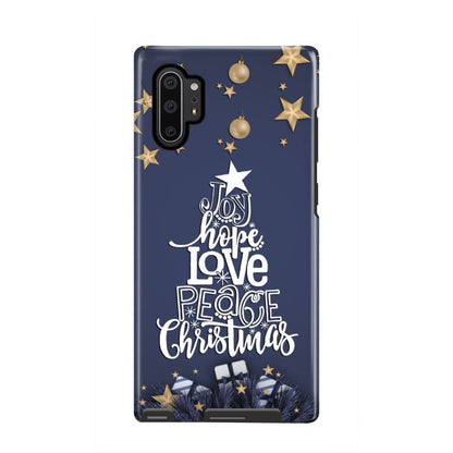 Joy Hope Love Peace Christmas Buffalo Plaid Christian Phone Case - Inspirational Bible Scripture iPhone Cases