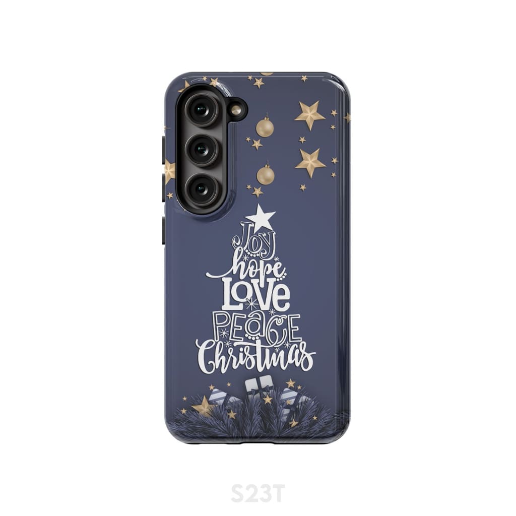 Joy Hope Love Peace Christmas Buffalo Plaid Christian Phone Case - Inspirational Bible Scripture iPhone Cases
