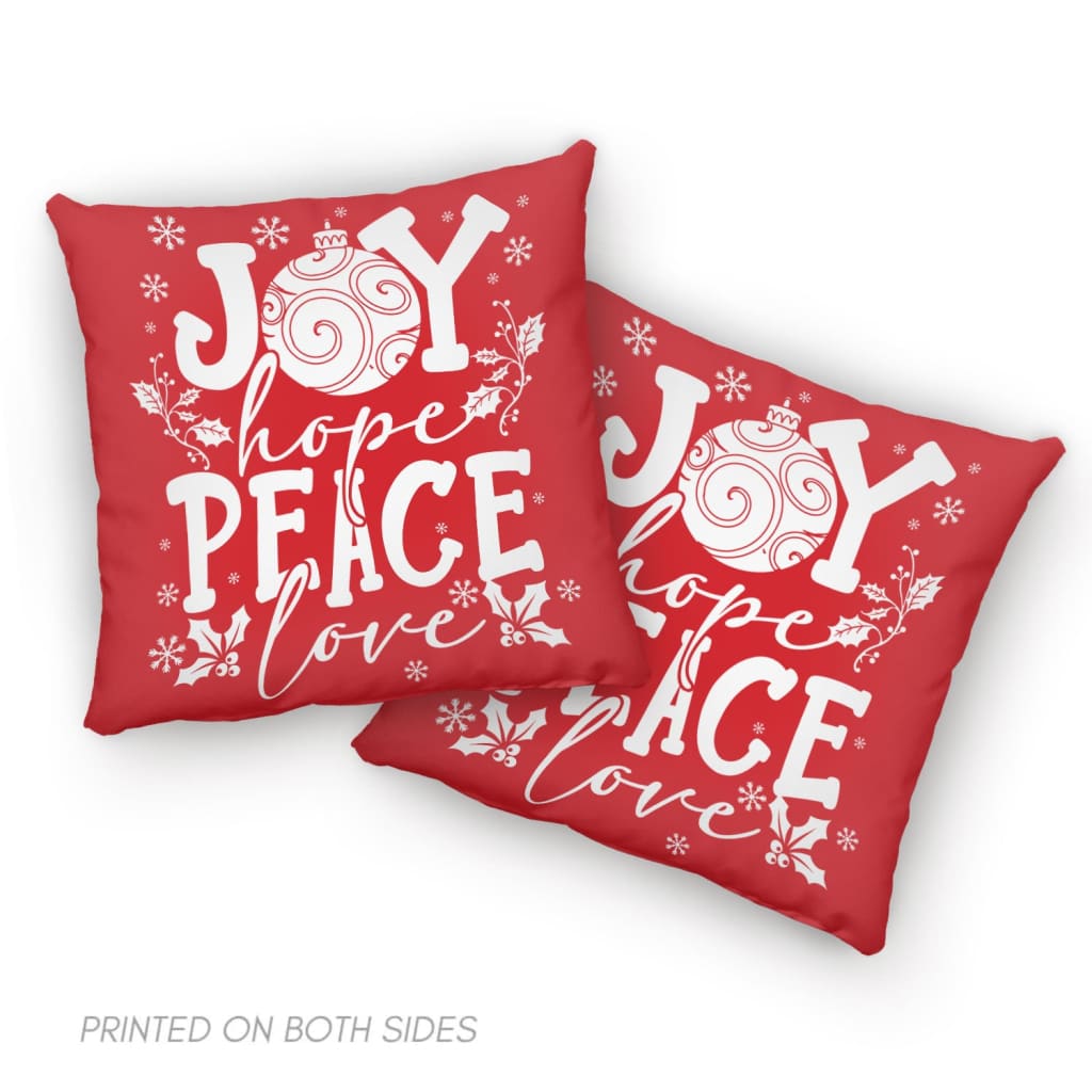 Joy Hope Peace Love, Christian Christmas Pillow