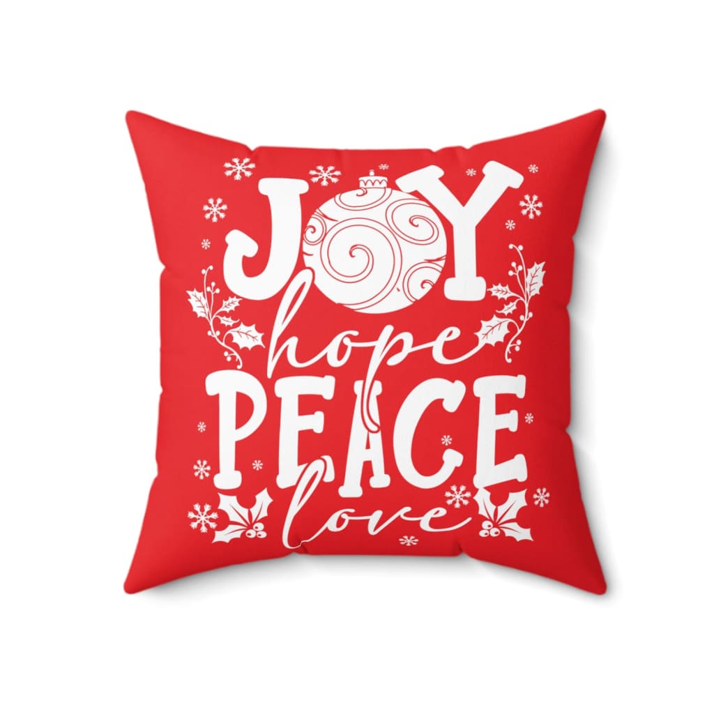 Joy Hope Peace Love, Christian Christmas Pillow