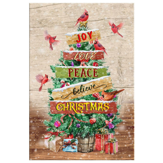 Joy Love Peace Believe Christmas Christian Christmas Gifts Canvas Wall Art - Christian Canvas Prints - Bible Verse Canvas