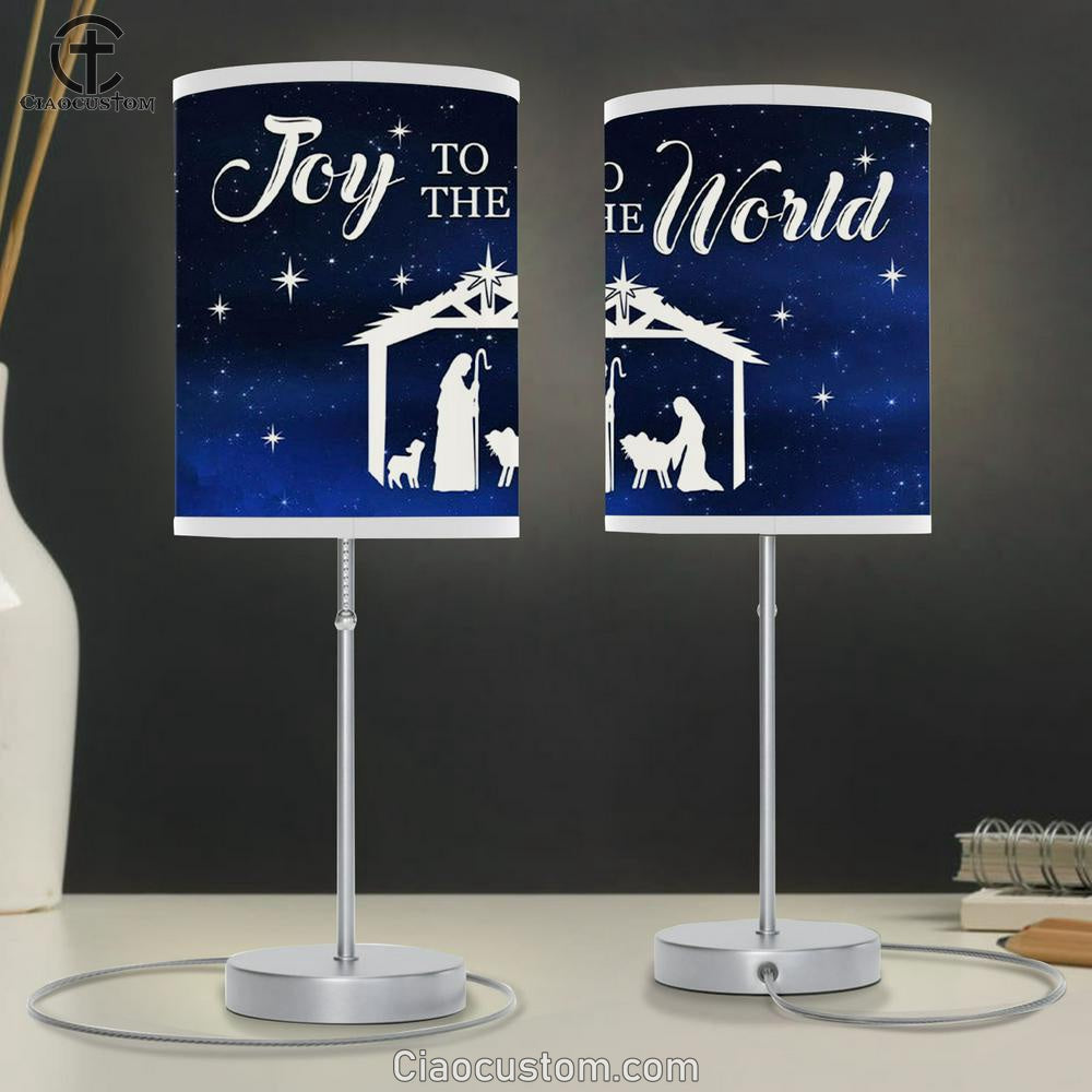 Joy To The World - Nativity Scene - Christmas Table Lamp For Bedroom - Christian Room Decor