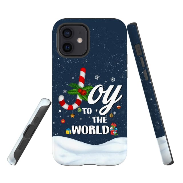 Joy To The World Buffalo Plaid Christmas Phone Case - Inspirational Bible Scripture iPhone Cases