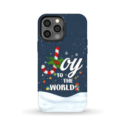 Joy To The World Buffalo Plaid Christmas Phone Case - Inspirational Bible Scripture iPhone Cases