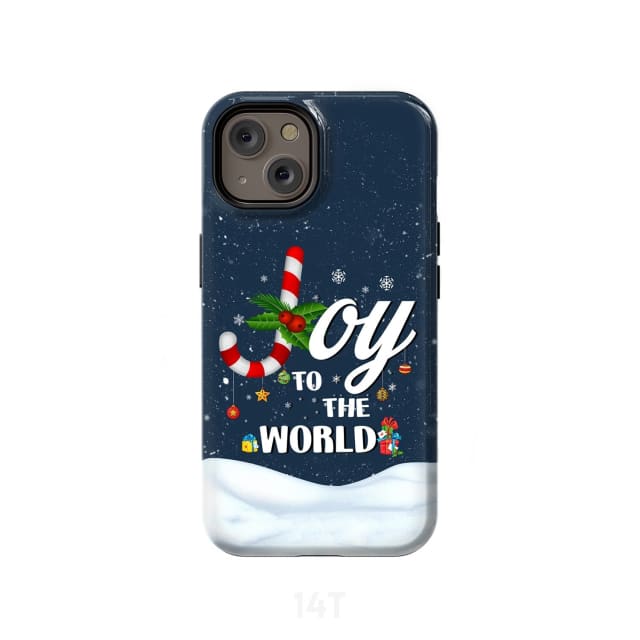 Joy To The World Buffalo Plaid Christmas Phone Case - Inspirational Bible Scripture iPhone Cases