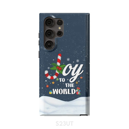Joy To The World Buffalo Plaid Christmas Phone Case - Inspirational Bible Scripture iPhone Cases