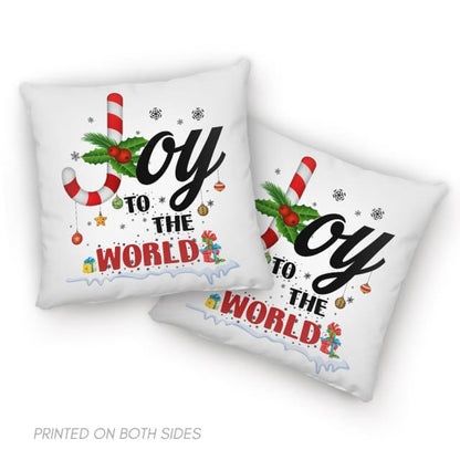 Joy To The World Buffalo Plaid Christmas Pillow