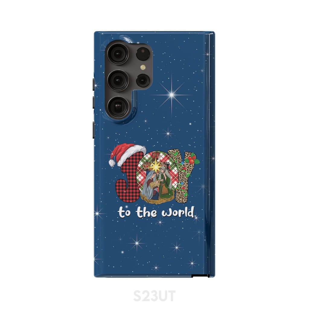 Joy To The World Buffalo Plaid Leopard Phone Case - Inspirational Bible Scripture iPhone Cases