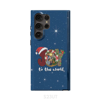 Joy To The World Buffalo Plaid Leopard Phone Case - Inspirational Bible Scripture iPhone Cases