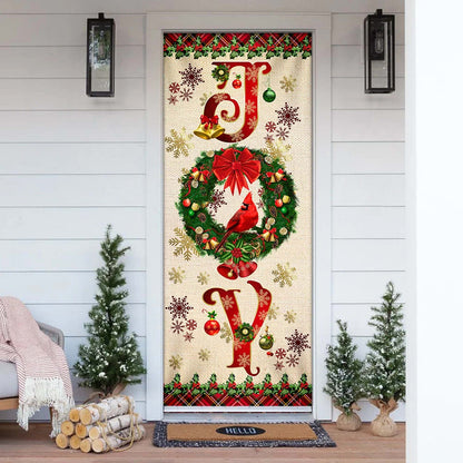 Joy To The World Cardinal Christmas Door Cover - Cardinal Christmas Decor - Christmas Door Cover Decorations