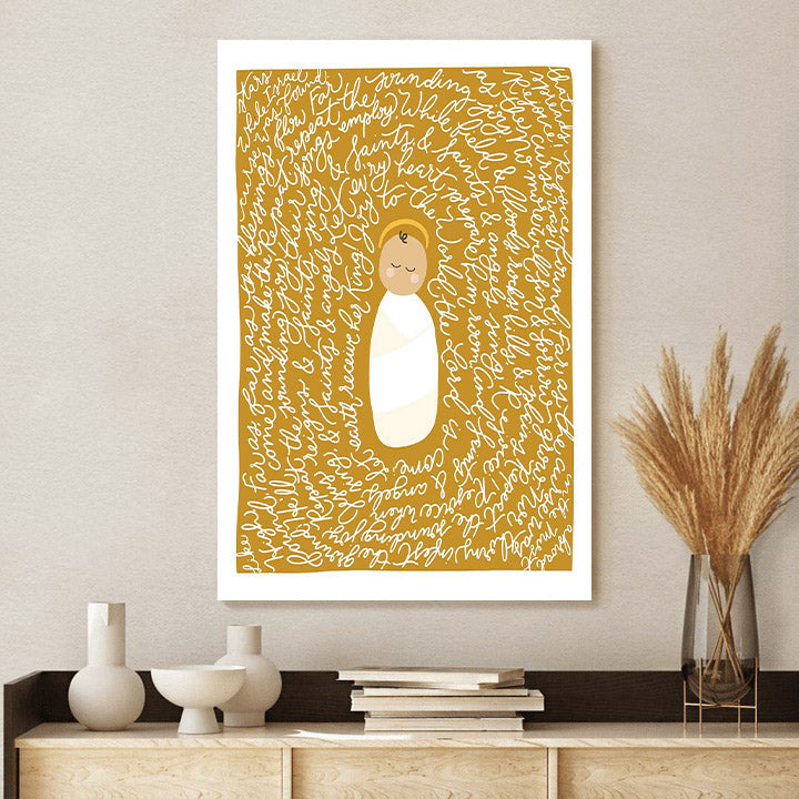 Joy To The World Portrait Canvas Wall Art - Christmas Gift