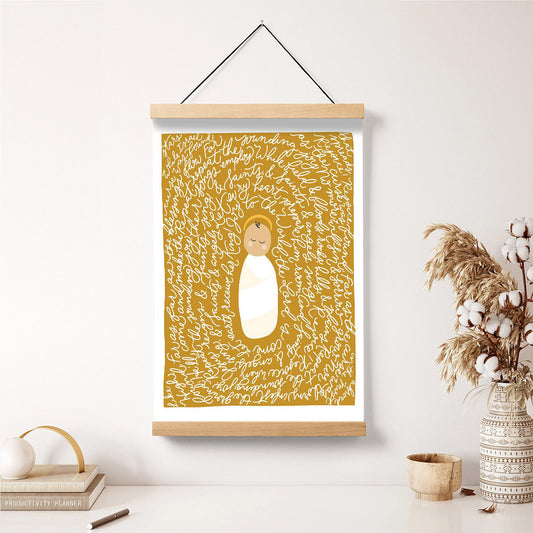 Joy To The World Portrait Hanging Canvas Wall Art - Christmas Gift - Religious Canvas