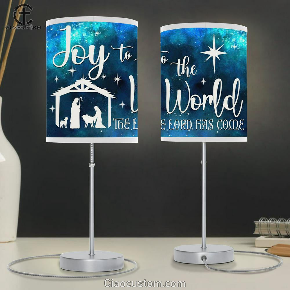 Joy To The World The Lord Has Come Christian Christmas Table Lamp For Bedroom Print - Christian Room Decor