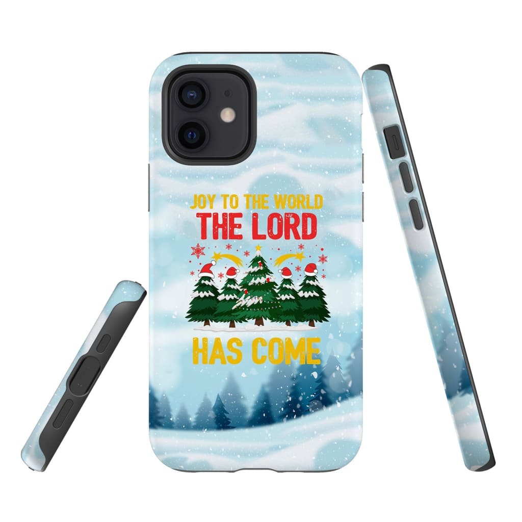 Joy To The World The Lord Has Come Christmas Tree Phone Case - Inspirational Bible Scripture iPhone Cases
