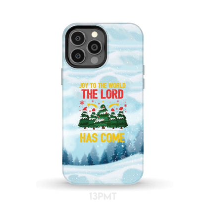 Joy To The World The Lord Has Come Christmas Tree Phone Case - Inspirational Bible Scripture iPhone Cases