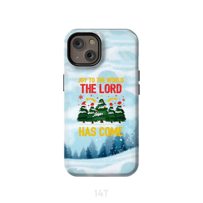Joy To The World The Lord Has Come Christmas Tree Phone Case - Inspirational Bible Scripture iPhone Cases