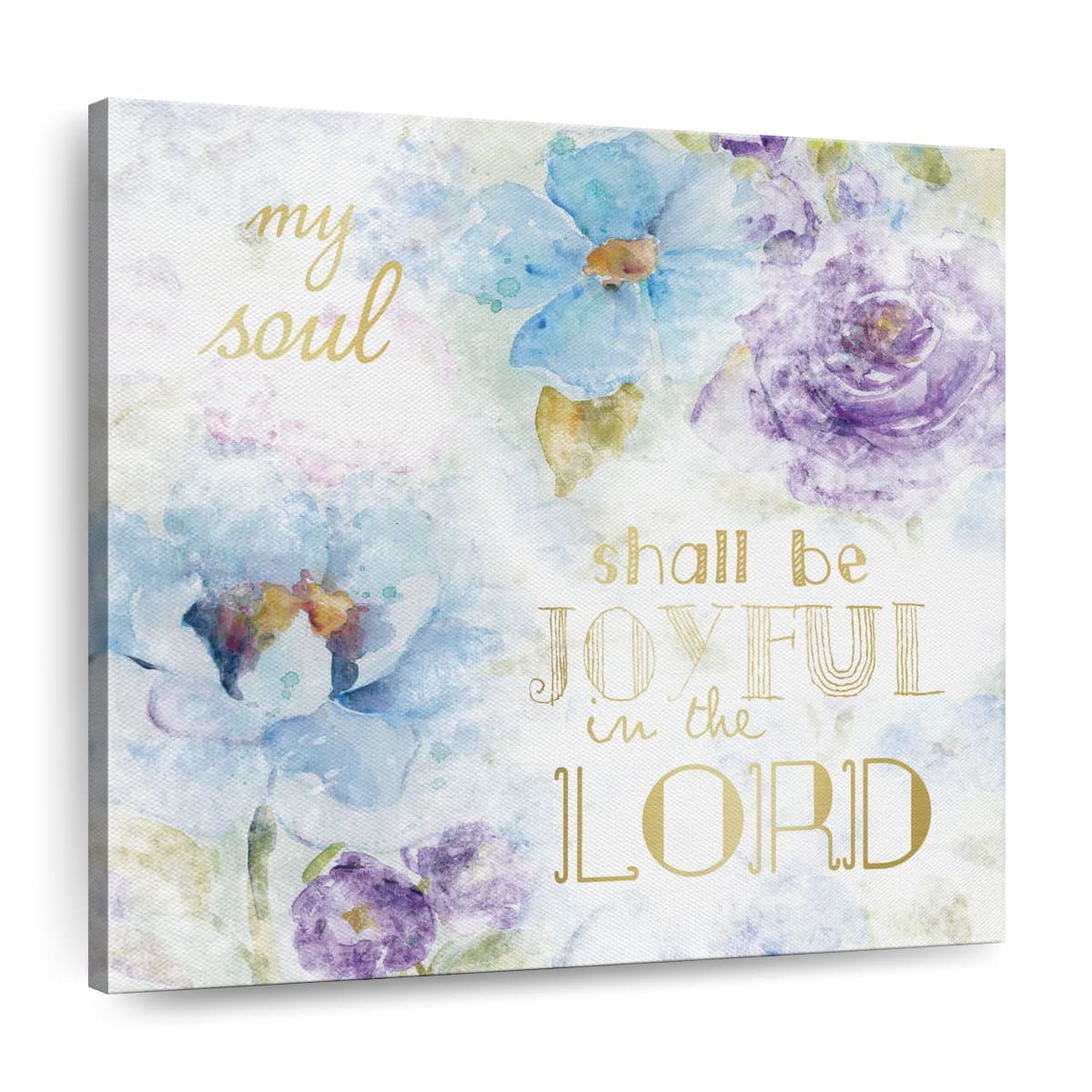 Joyful Square Canvas Art - Christian Wall Decor - Christian Wall Hanging