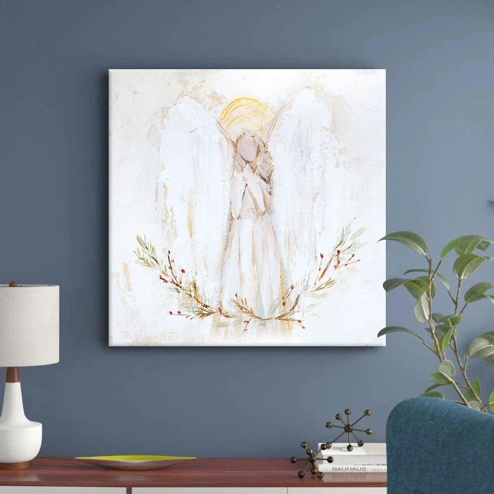Joyous Angel Paper Print - Christian Art Gift - Religious Canvas Painting