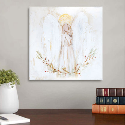 Joyous Angel Paper Print - Christian Art Gift - Religious Canvas Painting