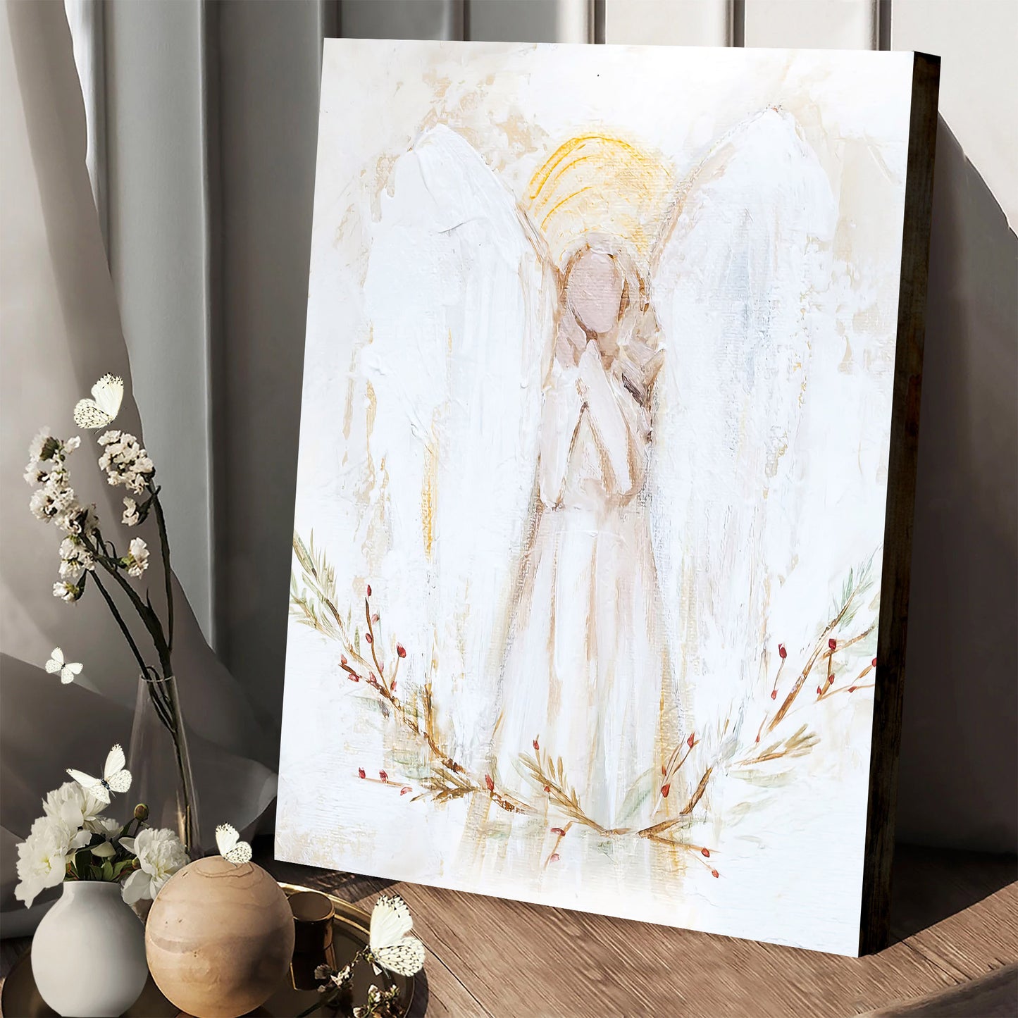 Joyous Angel Paper Print - Christian Art Gift - Wall Decorator