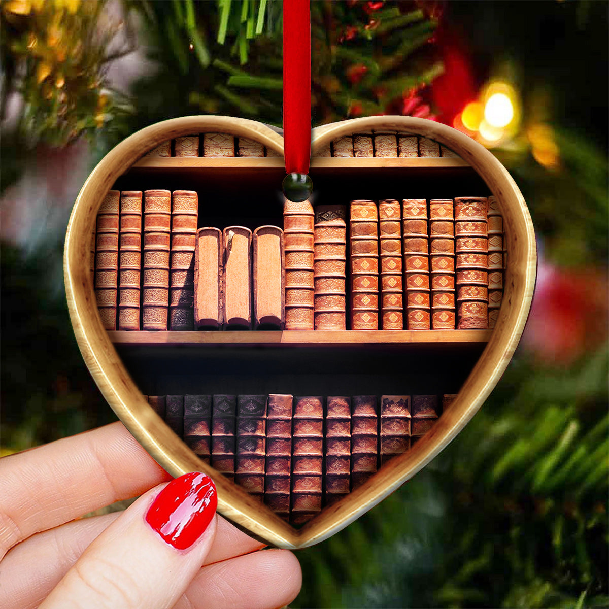 Just A Girl Who Loves Books Book Lovers Heart Ceramic Ornament - Christmas Ornament - Christmas Gift
