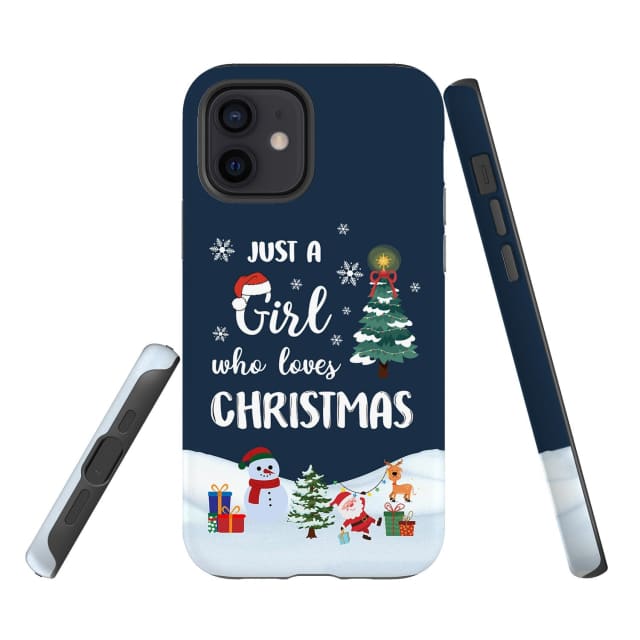Just A Girl Who Loves Christmas Phone Case - Inspirational Bible Scripture iPhone Cases