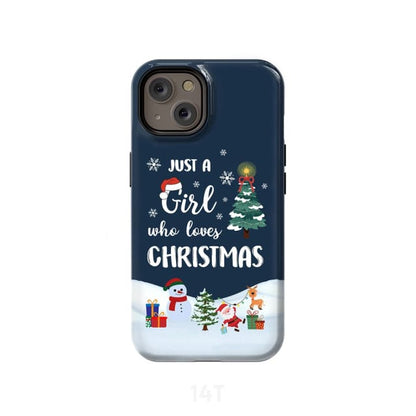 Just A Girl Who Loves Christmas Phone Case - Inspirational Bible Scripture iPhone Cases