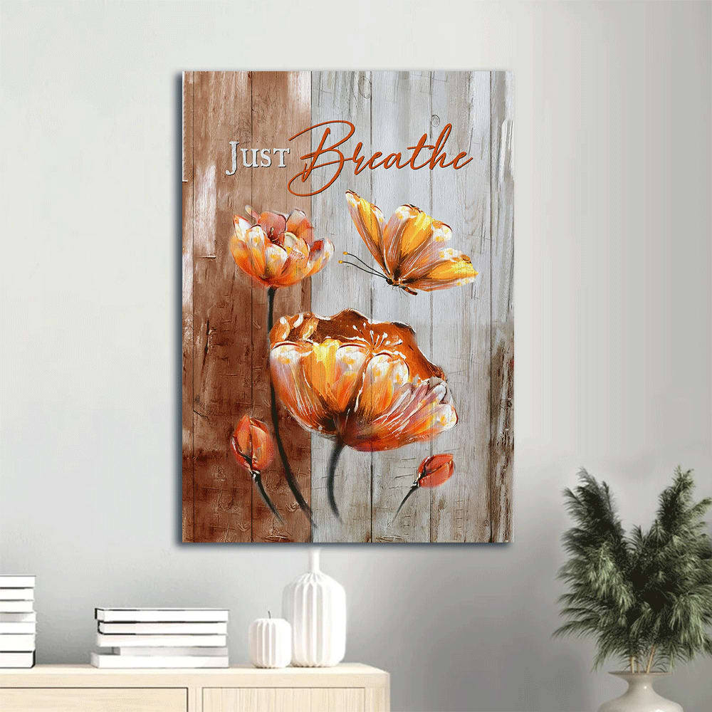 Just Breathe Anemone Flower Canvas Wall Art