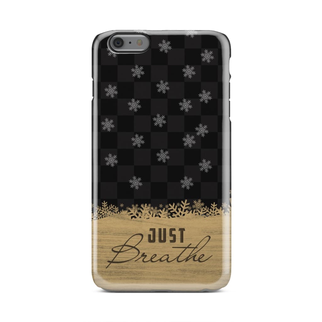 Just Breathe Black Buffalo Phone Case - Inspirational Bible Scripture iPhone Cases