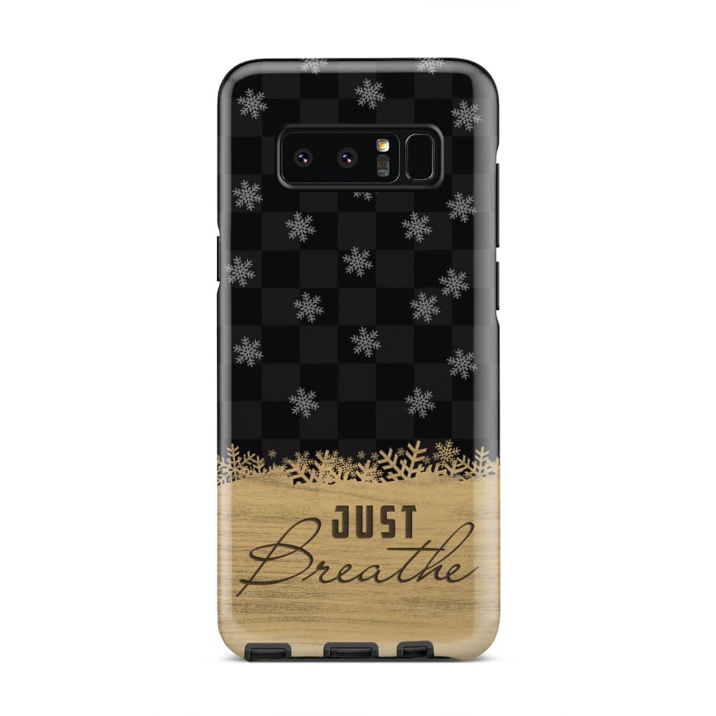 Just Breathe Black Buffalo Phone Case - Inspirational Bible Scripture iPhone Cases