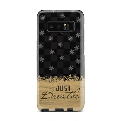 Just Breathe Black Buffalo Phone Case - Inspirational Bible Scripture iPhone Cases