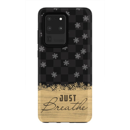 Just Breathe Black Buffalo Phone Case - Inspirational Bible Scripture iPhone Cases