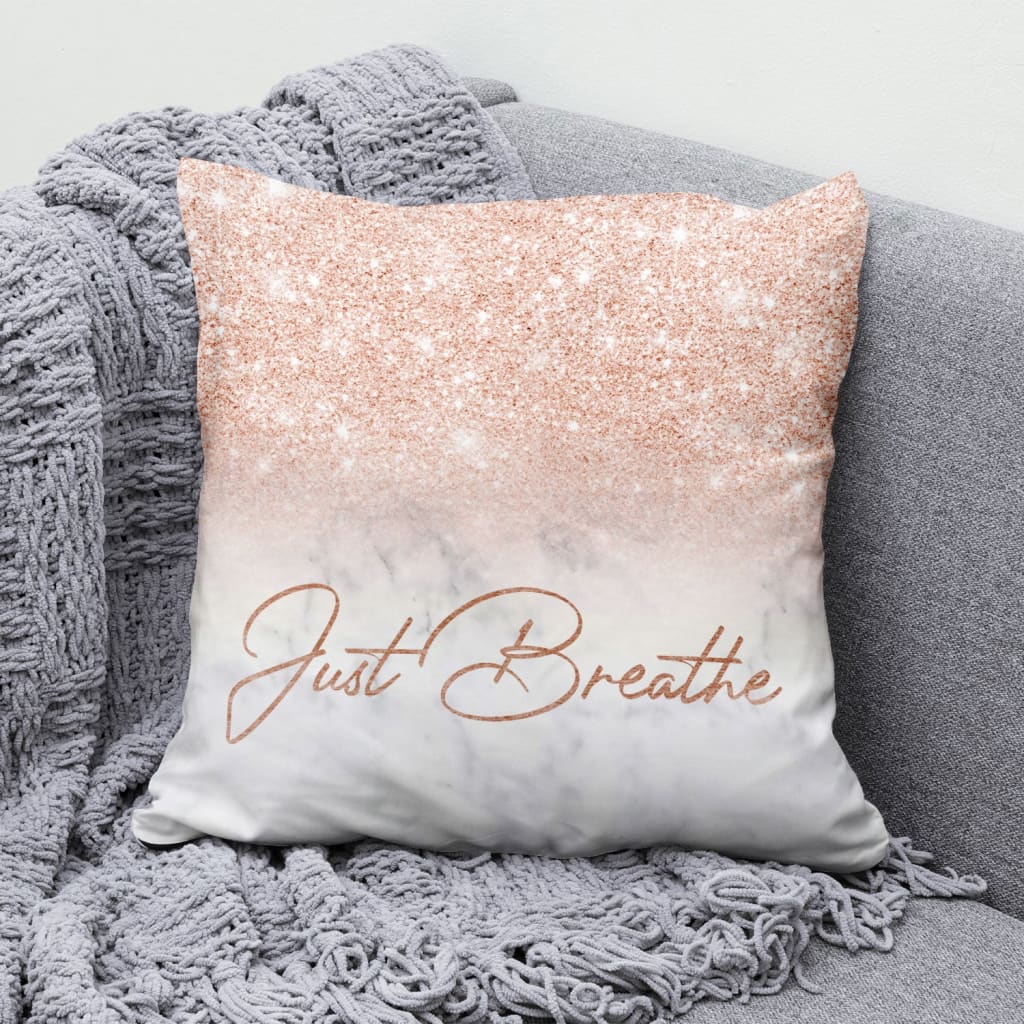 Just Breathe Christian Pillow