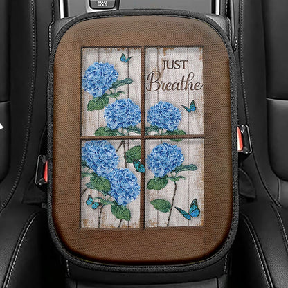 Just Breathe Kitchen Hummingbird Seat Box Cover, Bible Verse Car Center Console Cover, Christian Car Interior Accessories