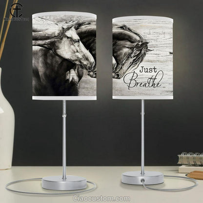 Just Breathe The Amazing Horses Lamp Art Table Lamp - Christian Room Decor - Gifts For Horse Lovers