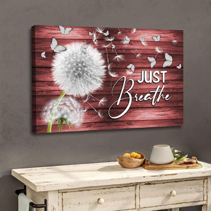 Just Breathe Wall Art Canvas- Christian Wall Art - Religious Wall Decor